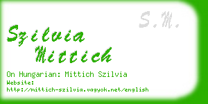 szilvia mittich business card